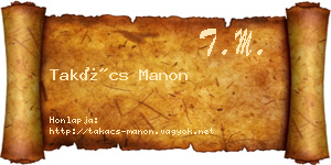 Takács Manon névjegykártya